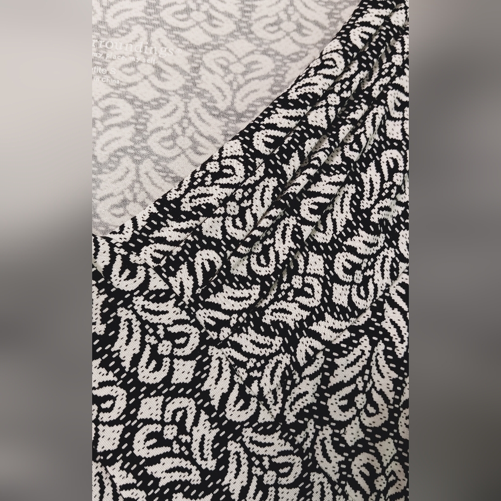 Soft Surroundings Black White Faux Wrap Front Jersey Knit Maxi Dress Size SP - Picture 5 of 11